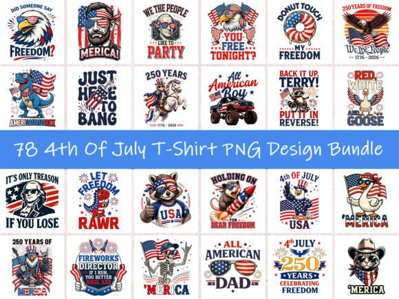 78 Patriotic PNGs: Your Instant 4th of July Design Kit