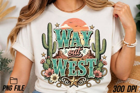 Capture the Spirit of the Frontier with Way out West Sublimation PNG