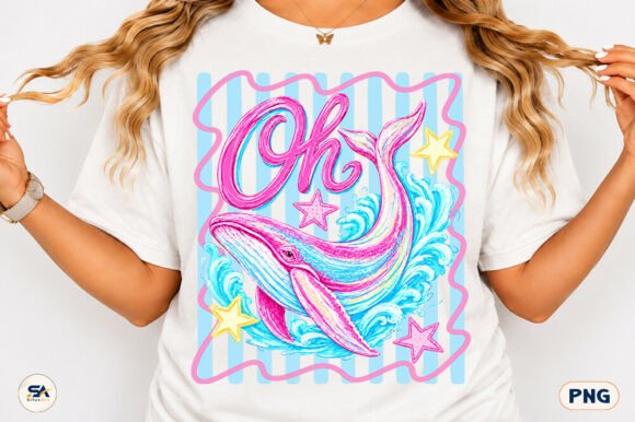 Capturing Coastal Charm: The Oh Whale Summer Coquette PNG Design