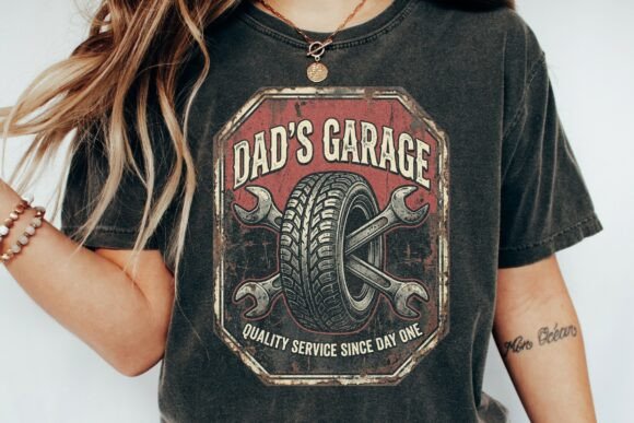 Dad's Garage Retro Tire Wrench Art: Vintage Mechanic Charm