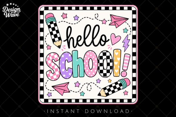 Hello School Shirt PNG: A Cheerful Retro Classroom Design