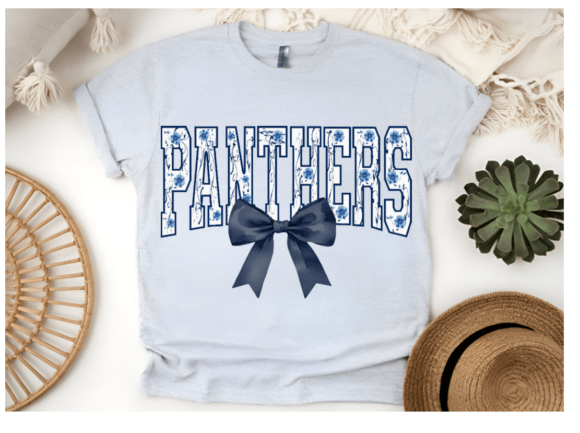 Panthers with Blue Bow PNG: A Graphic Set for Fierce Branding