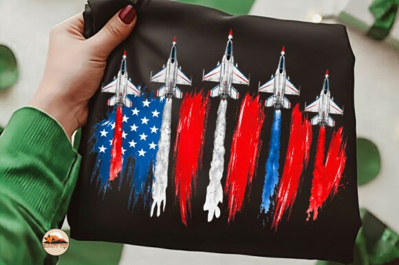 Red White Blue 4th July Fighter Jet Png: Bold Independence Day Design Asset