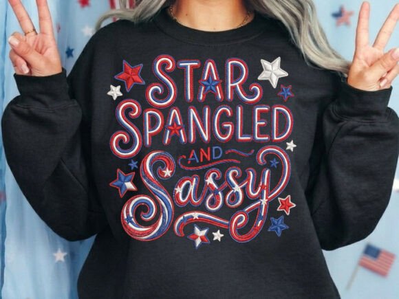 Star Spangled Sassy Tshirt Png: Bold Patriotic Design