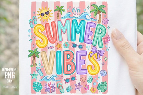 Summer Vibes Retro Beach PNG: Capturing Sunny Tropical Energy